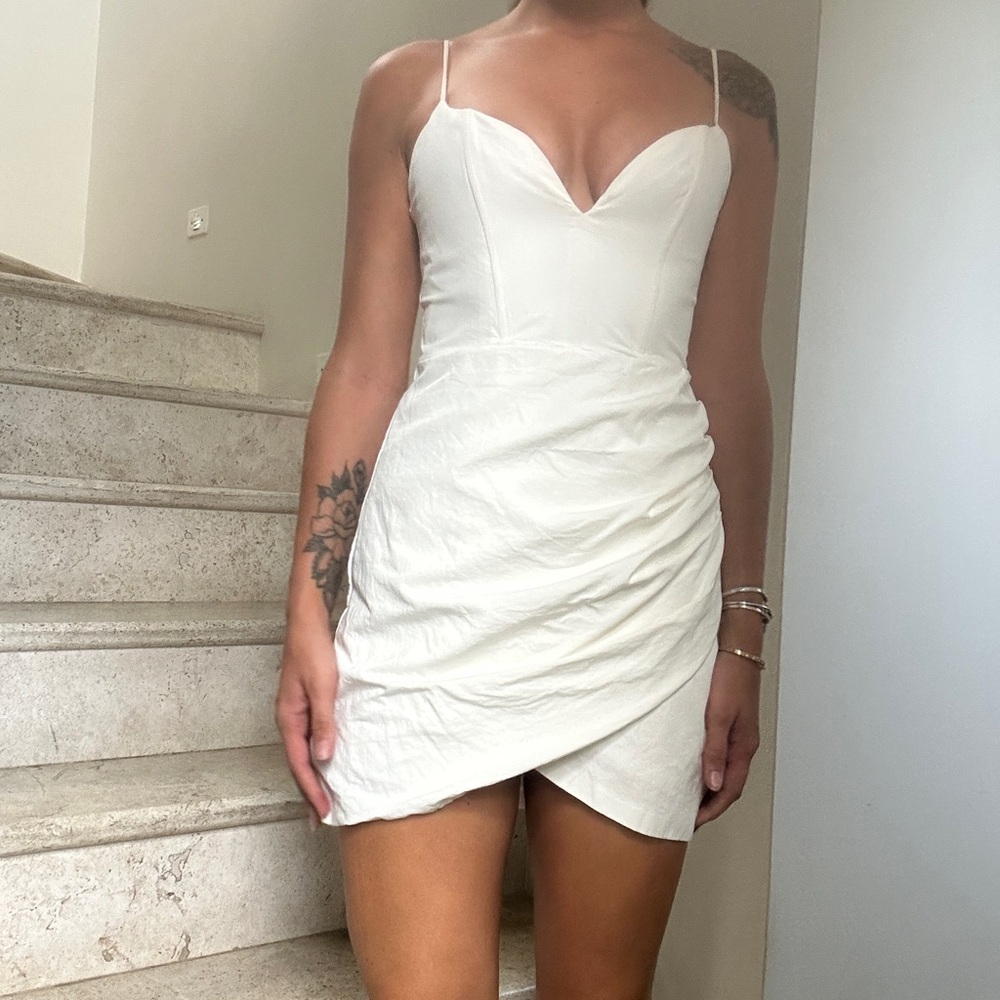 Zara White Spaghetti Strap Dress